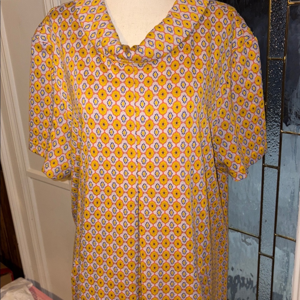 Tyler Boe Yellow and White Geometric Mini Dress - Picture 6 of 10